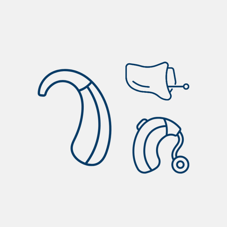 Icon representing customised hearing aid options, showcasing a variety of styles to suit individual preferences.